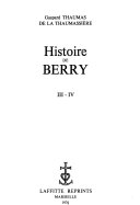Table alphabétique de l'Histoire du Berry