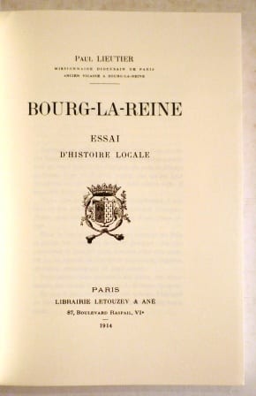 Bourg-la-Reine. Essai d'histoire locale